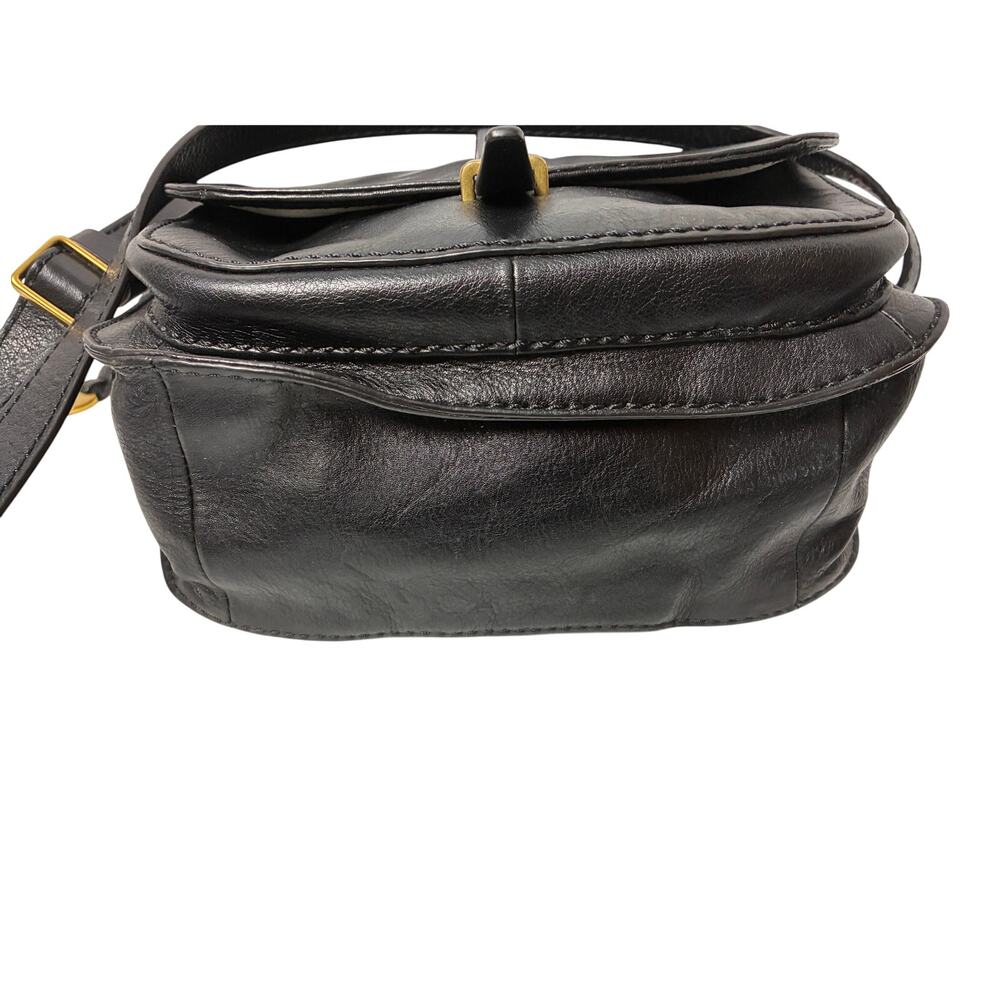 Fossil Ryder Crossbody Bag Black Purse Pebbled Leather Key Charm - Picture 7 of 14